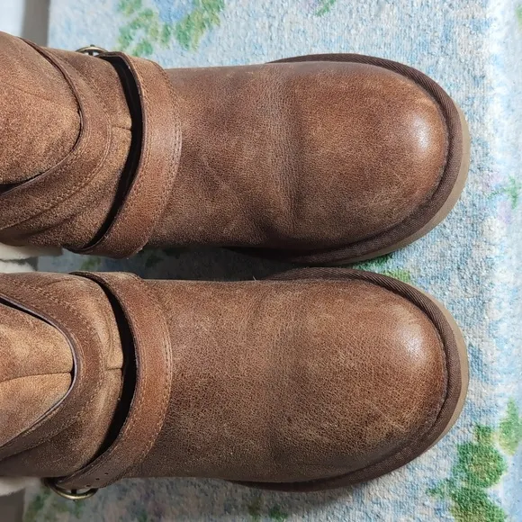Becket Leather &amp; Shearling Mid-Calf Boots