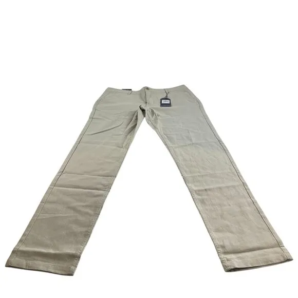 Ben Sherman Men's Khaki Slim Fit Linen Blend Chino Pants Sz 33 x 34 NWT