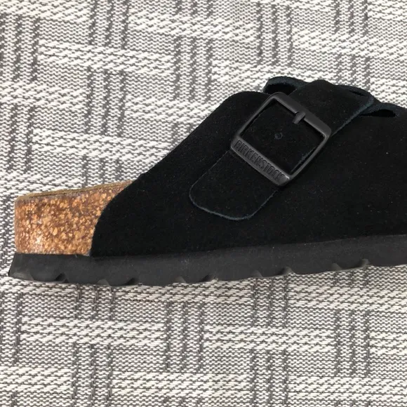 BEST NWT | Women's Black Suede Birkenstock Boston Shoes - Narrow Fit
