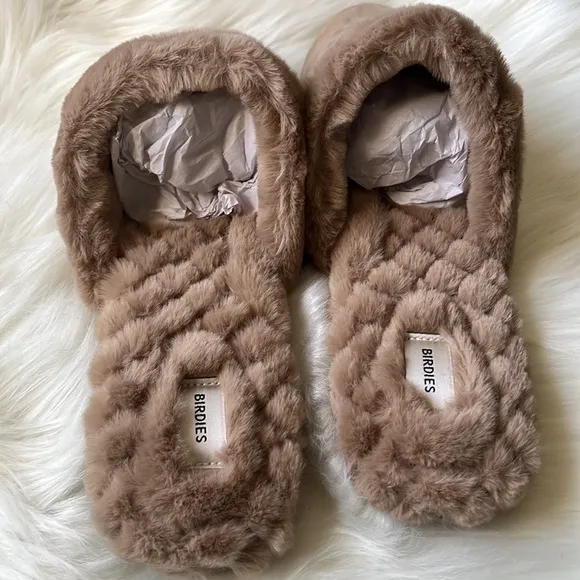 BIRDIES Women’s Songbird Faux Fur slippers
