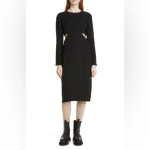 BIRGITTE HERSKIND Ignes Cutout Long Sleeve Sheath Dress In Black