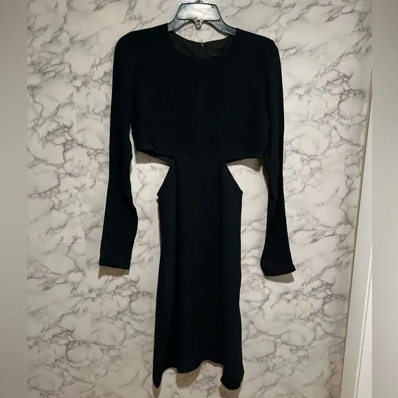 BIRGITTE HERSKIND Ignes Cutout Long Sleeve Sheath Dress In Black