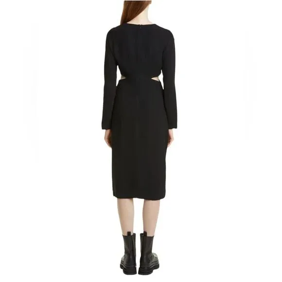 BIRGITTE HERSKIND Ignes Cutout Long Sleeve Sheath Dress In Black