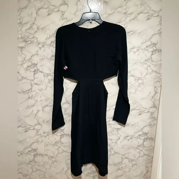 BIRGITTE HERSKIND Ignes Cutout Long Sleeve Sheath Dress In Black