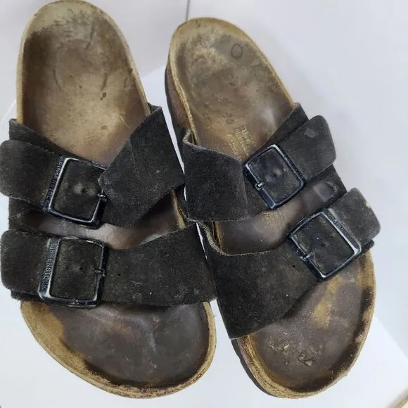 🐞Birkenstock Brown Mocha Suede Leather Arizona Slip On Sandals Size 5.5