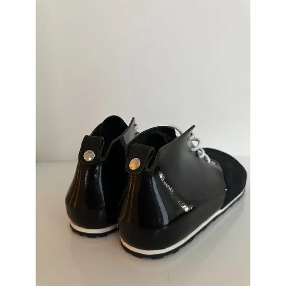 Birkenstock Dundee Plus Black Patent Mid Top Leather Suede Men EU 43 US 10 NEW