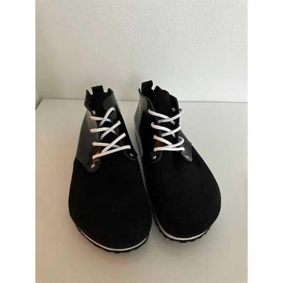 Birkenstock Dundee Plus Black Patent Mid Top Leather Suede Men EU 43 US 10 NEW