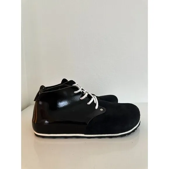 Birkenstock Dundee Plus Black Patent Mid Top Leather Suede Men EU 43 US 10 NEW