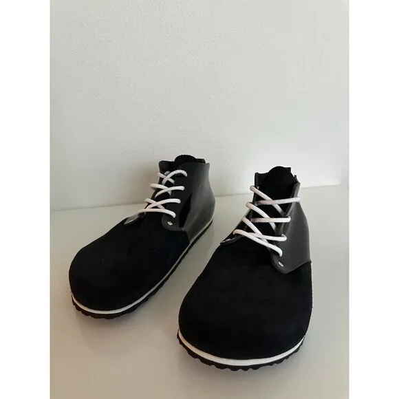 Birkenstock Dundee Plus Black Patent Mid Top Leather Suede Men EU 43 US 10 NEW