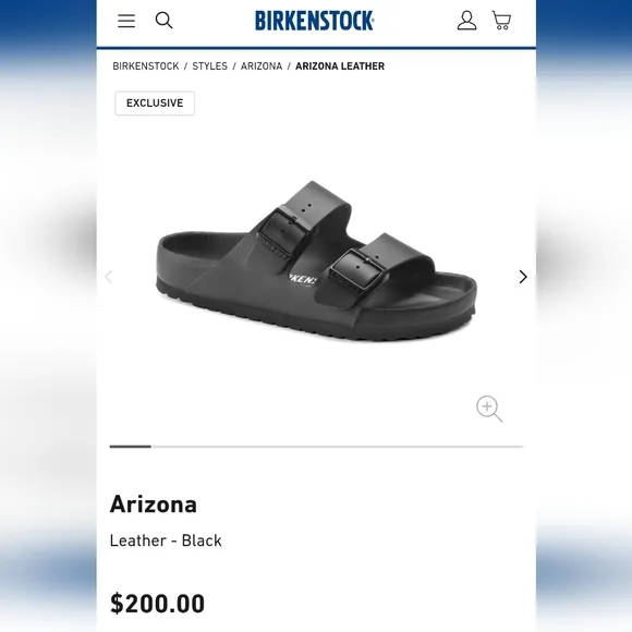 Birkenstock *Exquisite* Arizona Leather Black 1022431 Women's Size 39