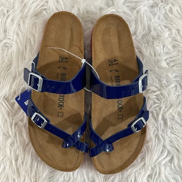 BIRKENSTOCK Ladies’ Mayari Dress Blue Patent Birko-flor Sandal Size 10 NEW