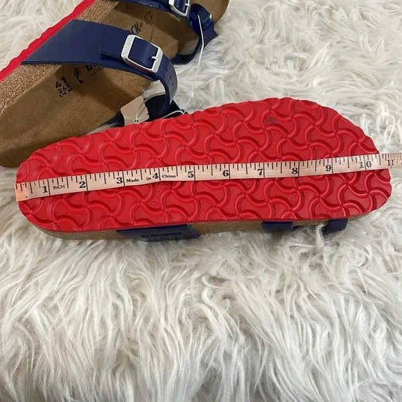 BIRKENSTOCK Ladies’ Mayari Dress Blue Patent Birko-flor Sandal Size 10 NEW