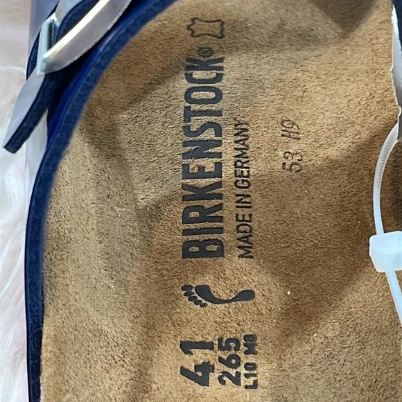 BIRKENSTOCK Ladies’ Mayari Dress Blue Patent Birko-flor Sandal Size 10 NEW