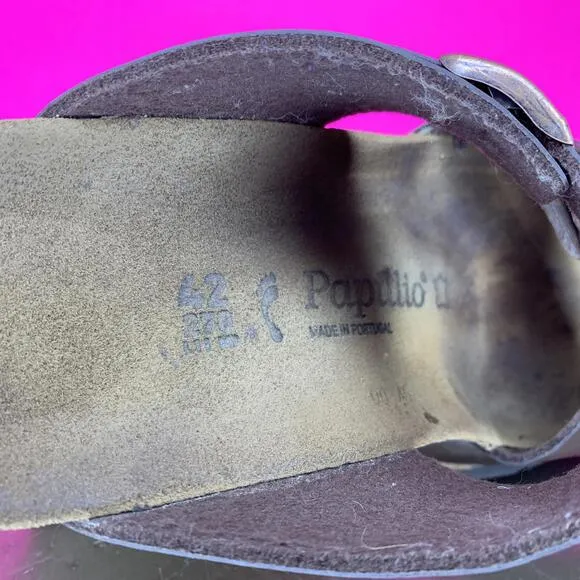 Birkenstock Papillio Dorothy Two-Strap Wedge Sandal Sz 11 - Graceful Toffee