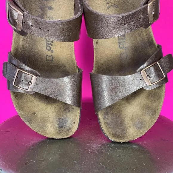 Birkenstock Papillio Dorothy Two-Strap Wedge Sandal Sz 11 - Graceful Toffee