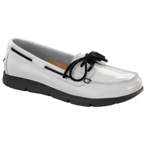 Birkenstock White Patent Slip On Boat Shoes Womens Size 10 Mens 8