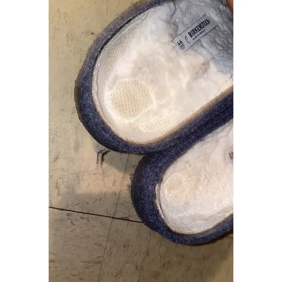 Birkenstock Zermatt Dark Blue Wool Felt Sandals Slippers Size 46‎ US 13