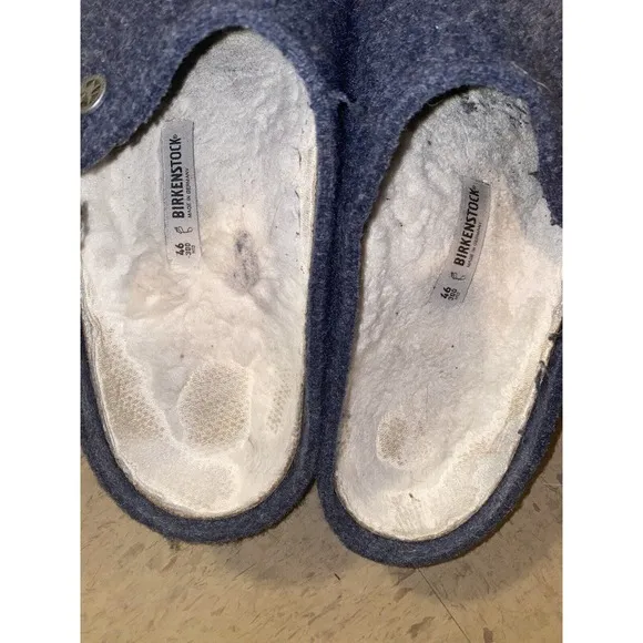 Birkenstock Zermatt Dark Blue Wool Felt Sandals Slippers Size 46‎ US 13