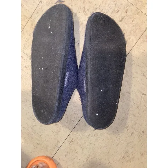 Birkenstock Zermatt Dark Blue Wool Felt Sandals Slippers Size 46‎ US 13