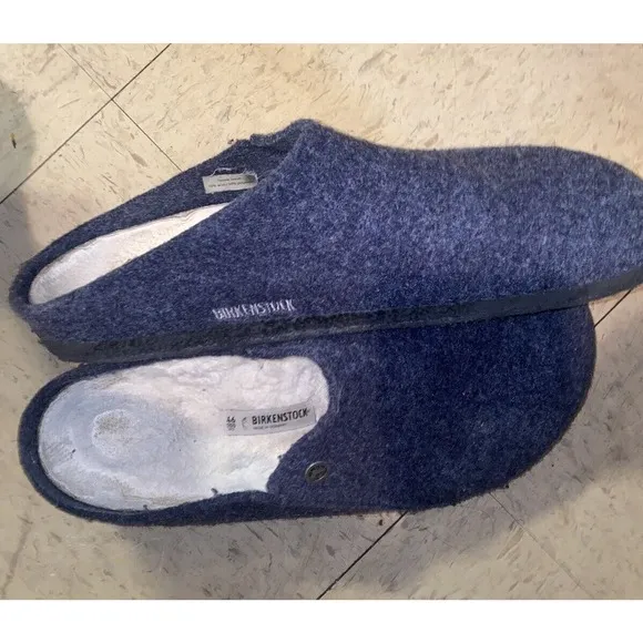 Birkenstock Zermatt Dark Blue Wool Felt Sandals Slippers Size 46‎ US 13