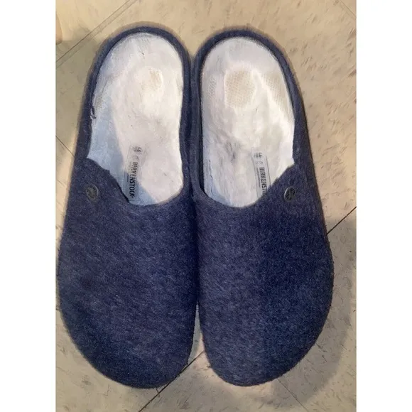 Birkenstock Zermatt Dark Blue Wool Felt Sandals Slippers Size 46‎ US 13
