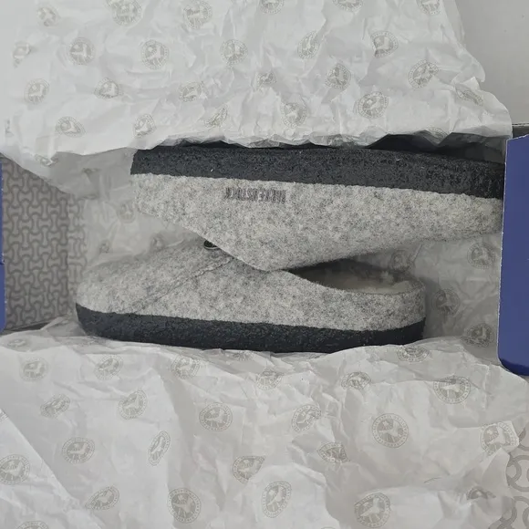 Birkenstock Zermatt Rivet Gray Wool Slippers Kids US K11
