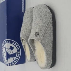 Birkenstock Zermatt Rivet Gray Wool Slippers Kids US K11