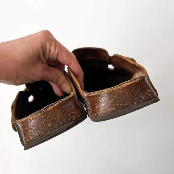 Birkenstock Boston Papillio brown leather clogs slip on shoes size 39/8 women's