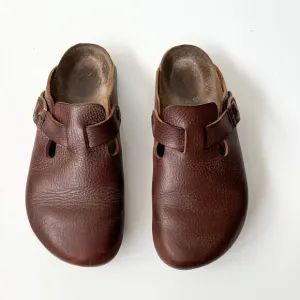 Birkenstock Boston Papillio brown leather clogs slip on shoes size 39/8 women's