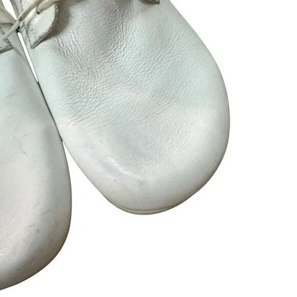 BIRKENSTOCK White Leather Lace-up Shoes Oxfords Casual Germany Size 46 (13)