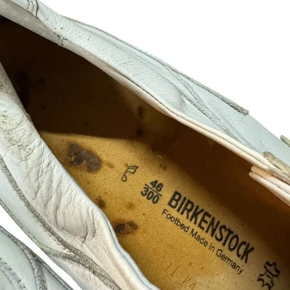 BIRKENSTOCK White Leather Lace-up Shoes Oxfords Casual Germany Size 46 (13)