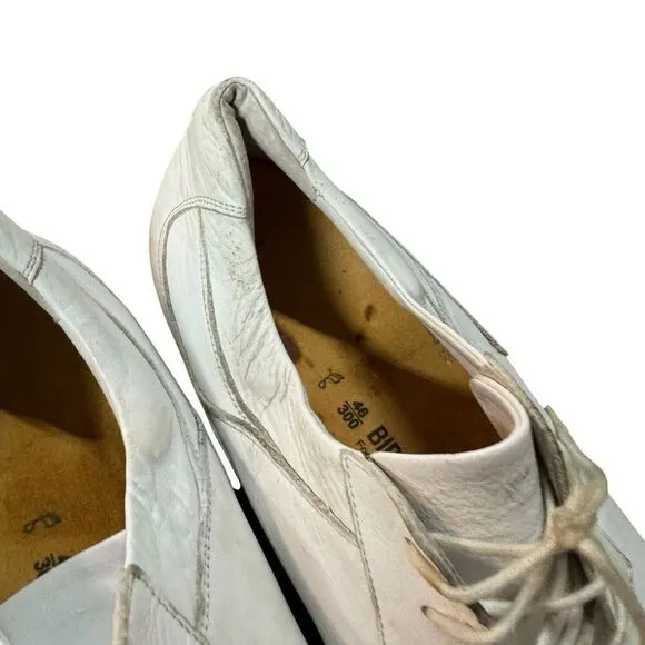 BIRKENSTOCK White Leather Lace-up Shoes Oxfords Casual Germany Size 46 (13)
