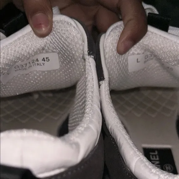 Black and grey Chanel k2606 shoes