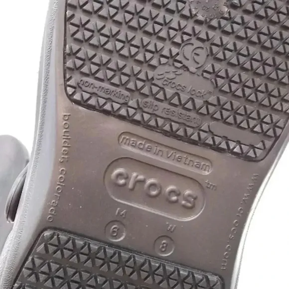 Black Crocs Bistro Slip Resistant Work Shoes W8 M6