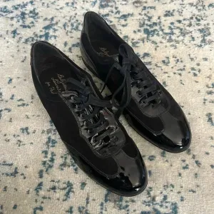 Black Leather dress sneakers hand made in Italy Cabzoleria Toscana size 40 1/2