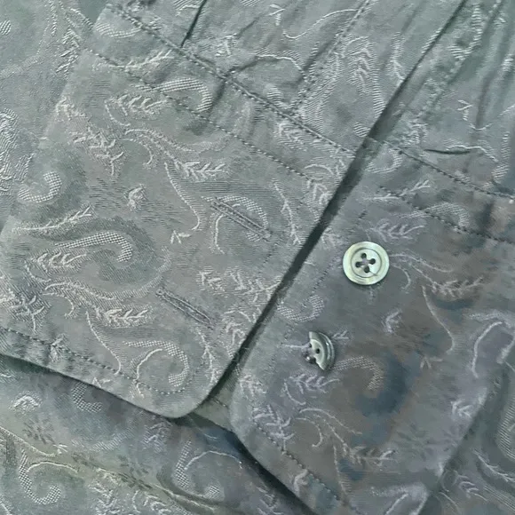 Black Paisley Men’s Hugo Boss Fitted Button Up Dress Shirt