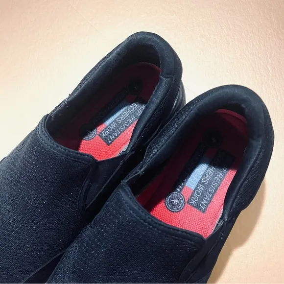 Black Skechers Slip On Slip-resistant Work Shoe Men’s 10.5