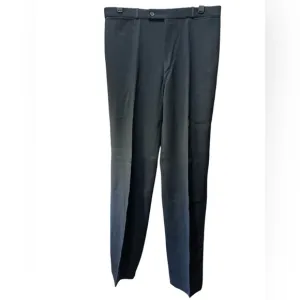 Black Slim-Fit Dress Pants with Sharp Crease