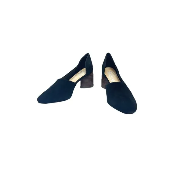 Black Suede Shoes Women’s Sz 8 Chunky Round Heel Sbicca Vintage Collection Volin