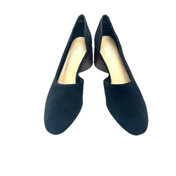 Black Suede Shoes Women’s Sz 8 Chunky Round Heel Sbicca Vintage Collection Volin