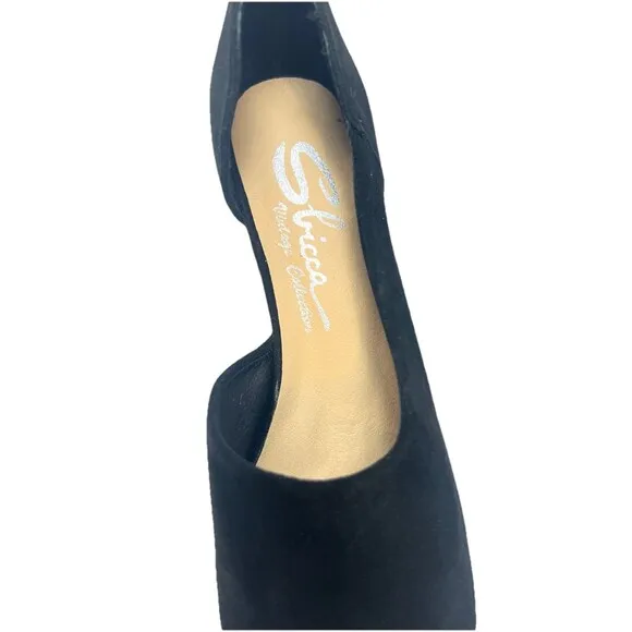 Black Suede Shoes Women’s Sz 8 Chunky Round Heel Sbicca Vintage Collection Volin