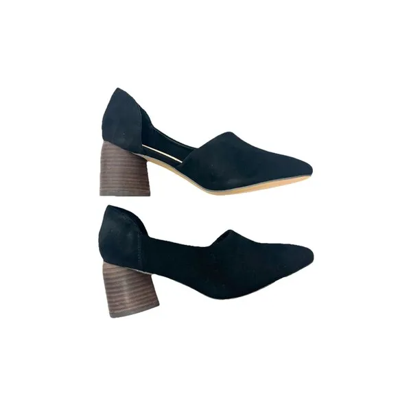 Black Suede Shoes Women’s Sz 8 Chunky Round Heel Sbicca Vintage Collection Volin