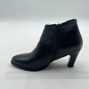 Black Women Chic Chunky Heel Ankle Boots Pointed Toe Side Zipper Prom Party Shoe