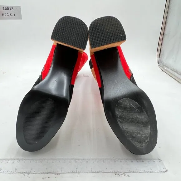 Black/Red Elegant Round Toe Chunky Heel Over The Knee Boots Stitching Shoes