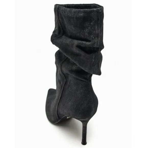 BLOGGER'S FAVE! Zara Mid-Shaft Denim Ankle Boots NWT