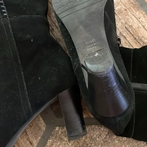 Blondo Black knee high suede boots zip up high heel waterproof fashion boots 11