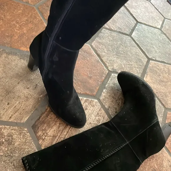 Blondo Black knee high suede boots zip up high heel waterproof fashion boots 11