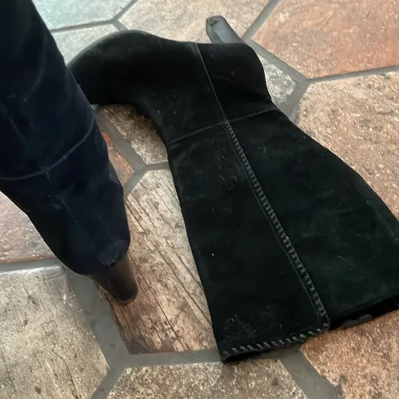 Blondo Black knee high suede boots zip up high heel waterproof fashion boots 11