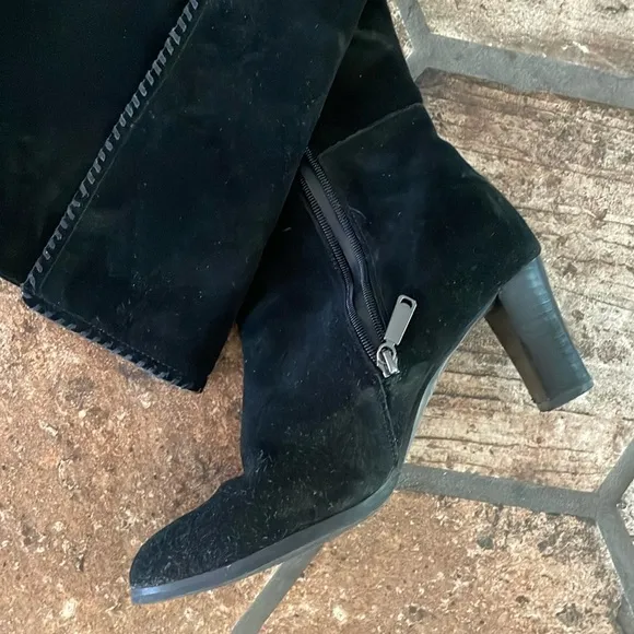 Blondo Black knee high suede boots zip up high heel waterproof fashion boots 11