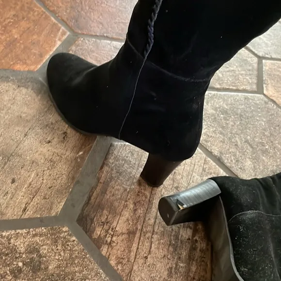 Blondo Black knee high suede boots zip up high heel waterproof fashion boots 11